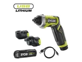 Ryobi 4V USB Lithium csavarbehajtó, 2x adapter, 1x 2,0Ah akkumulátor, töltő - RSD4-120T