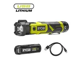 Ryobi 4V USB Lithium lámpa lézerrel, 1x 2,0Ah akkumulátor, töltő - RLP4-120G