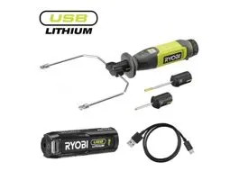 Ryobi 4V USB Lithium melegenvágó, adapterekkel, 1x2,0Ah akkumulátor, töltő - RHC4-120G