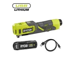 Ryobi 4V USB Lithium pumpa és lámpa, adapterekkel, táskával, 1x2,0Ah akkumulátor, töltő - RI4-120G