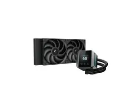 DeepCool CPU Water Cooler - MYSTIQUE 240 (max 21dB, max. 123,09 m3/h, 2x12cm, LED kijelző, fekete)