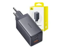 Baseus P10110812827-Z1 GaN5 65W szürke hálózati adapter 1m USB Type-C kábellel