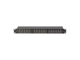 Lanberg Patch panel 48 port 1U 19&quot; CAT.6a FTP, árnyékolt, fekete