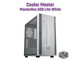 COOLER MASTER Ház ATX MasterBox 600 LITE, Tápegység nélkül, Üvegfalú, fehér