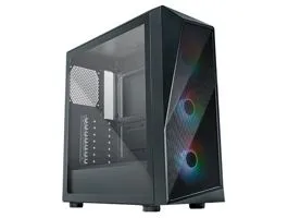 COOLER MASTER Ház, Mid Tower ATX CMP 520, 3x ARGB Ventilátor +HUB, Tápegység nélkül, Üvegfalú, fekete