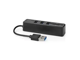 NEDIS USB hub 1x USB-A 3x USB A Aljzat 5-Port port(s) USB 2.0 USB-áramellátású SD  MicroSD (CCGB60250BK01)