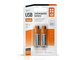 COLORWAY AAA újratölhető elem, USB-C 590 mAh 1.5B (Li-Polymer) (2pc.)