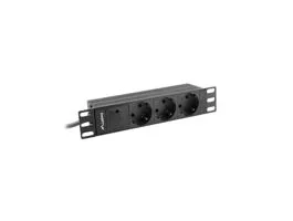 Lanberg 10&quot; PDU/elosztósor 1U 16A 2m 3x Schuko aljzat, fekete