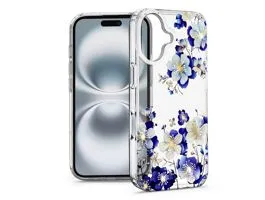 Haffner IMD Floral szilikon tok - Apple iPhone 16 Plus - átlátszó