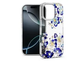 Haffner IMD Floral szilikon tok - Apple iPhone 16 Pro - átlátszó