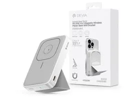 Devia Extreme Speed Series 3in1 Magnetic Wireless PD 20W powerbank/állvány -  10.000 mAh - fehér