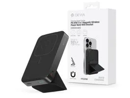 Devia Extreme Speed Series 3in1 Magnetic Wireless PD 20W powerbank/állvány -  10.000 mAh - fekete