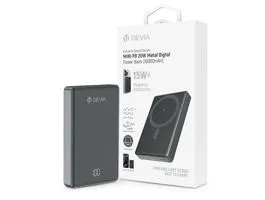 Devia Extreme Speed Series Mini Metal Digital PD 20W powerbank - 10.000 mAh -  szürke