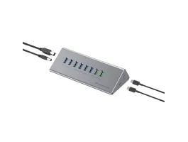 Conceptronic USB Hub - HUBBIES18G (10 port, USB-A/C to 2x USB-C+8x USB-A, külső táp, szürke)