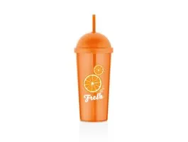 IRIS L-0088 Fresh Orange pohár szívószállal 700ml