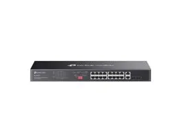 TP-LINK Switch 16x1000Mbps (POE+) + 2xGigabit SFP Fémházas Rackes, DS1018GMP