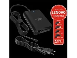 Advance Notebook töltő - Universal Charger for LENOVO Laptops (90W, 4 csatlakozó, automata feszültség érzékelés, fekete)