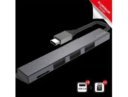 Advance USB Hub - XPAND SMART USB-C 2IN1 (USB-C to 3xUSB-A2.0+MicroSD/SDHC/SDXC, szürke)