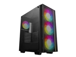 DeepCool Számítógépház - MATREXX55 MESH V4 C (fekete, ablakos, 3x14cm + 1x12cm A-RGB venti, ATX, 1xUSB3.0, Type-C)