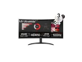 LG Monitor 34&quot; - 34WR50QK-B (VA, Ívelt, 21:9, 3440x1440, 5ms, 300cd, 100Hz, HDMIx2, DP, HDR10, sRGB99%)