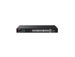 IP-COM Switch PoE - G1128P-24-250W (24x1Gbps, 2x1Gbps uplink, 2x SFP, 24 af/at PoE+ port, 230W, Rackbe szerelhető)