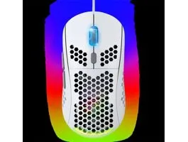 Spirit of Gamer Egér - S-PM4 RGB Arctic (Optikai, 12800DPI, 6 gomb, harisnyázott kábel, fehér)