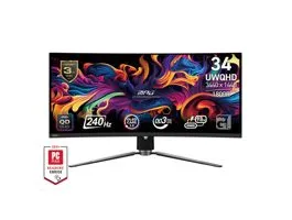 MSI Monitor GAMING MPG 341CQPX QD-OLED Ívelt 34&quot; UWQHD 3440x1440 21:9, 240Hz, 1500000:1, 0,03ms, 2x HDMI, DP, USB-C