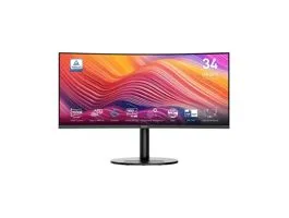 MSI Monitor Business Modern MD342CQP Ívelt 34&quot; QHD, 3440x1440, 100Hz VA 21:9, 3000:1 CR, 300cd/m2, 4 ms, HDMI, DP, Black