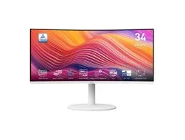 MSI Monitor Business Modern MD342CQPW Ívelt 34&quot; QHD, 3440x1440, 100Hz VA 21:9, 3000:1 CR, 300cd/m2, 4ms, HDMI, DP, White