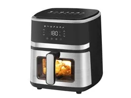 TOO AF-500-S 1400 W ezüst 5 L forrólevegős sütő (air fryer) digitális vezérléssel, betekintő ablakkal