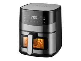 TOO AF-600-S 1500 W ezüst 6,5 L forrólevegős sütő (air fryer) digitális vezérléssel, betekintő ablakkal