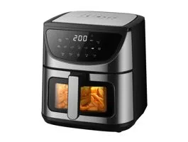 TOO AF-800-S 2000 W ezüst 8 L, dupla (alsú-felső) fűtésű forrólevegős sütő (air fryer) digitális vezérléssel, betekintő