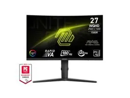 MSI Monitor GAMING MAG 275CQRF QD E2 Ívelt 27&quot; WQHD 2560x1440 180Hz Rapid VA 1500R, 5000:1, 0,5ms, 2x HDMI,DP, USB-C