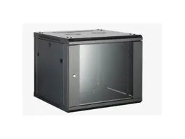 Hikvision Rackszekrény - 19&quot; fali kivitel (12U, 600x450x635, fekete, egyrekeszes, üvegajtós, max.40 kg)