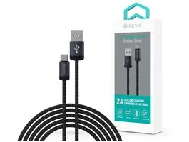 Devia Gracious Series 10W USB/Type-C adat-és töltőkábel 1m - fekete