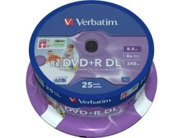 Verbatim DVD+R DL 8,5GB 8x Dual Layer nyomtatható (25 darab/henger) lemez