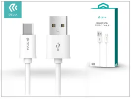 Devia USB - USB Type-C adat- és töltőkábel 1 m-es vezetékkel - Devia Smart USB Type-C 2.0 Cable - fehér