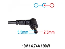 Akyga AK-ND-36 (19V/4.74A 90W 5.5x2.5) ASUS/Toshiba/HP autós töltő adapter