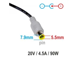 Akyga AK-ND-39 (20V/4.5A 90W 7.9x5.5+pin) autós töltő adapter