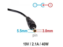 Akyga AK-ND-48 (19V/2.1A 40W 5.5x3.0+pin) hálózati töltő adapter