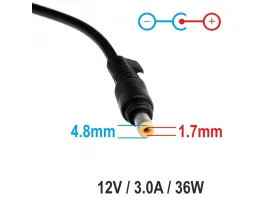 Akyga AK-ND-49 (12V/3.0A 36W 4.8x1.7) hálózati töltő adapter