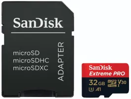 SanDisk 32GB Class 10 UHS-I V30 Extreme Pro micro SDHC memória kártya adapterrel (173427)