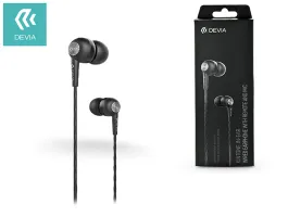 Devia univerzális sztereó felvevős fülhallgató - 3,5 mm jack - Devia Kintone  In-Ear Wired Earphones - fekete