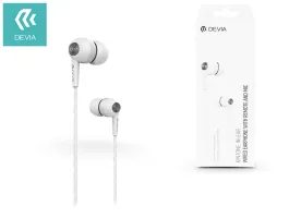 Devia univerzális sztereó felvevős fülhallgató - 3,5 mm jack - Devia Kintone  In-Ear Wired Earphones - fehér