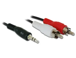 Delock (84000) audio kábel DC jack 3.5mm apa &gt; 2x RCA apa 1.5m