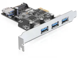 Delock (89301) PCI Express kártya &gt; 3 x külso + 1x belso USB3.0