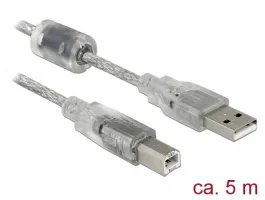 Delock (83896) USB2.0 kábel A-típusú csatlakozódugóval &gt; USB2.0 B-típusú csatlakozódugóval 5m