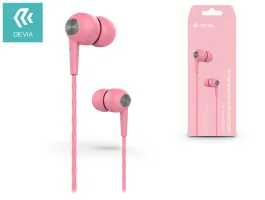 Devia univerzális sztereó felvevős fülhallgató - 3,5 mm jack - Devia Kintone  In-Ear Wired Earphones - rózsaszín