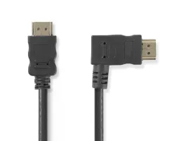 Nedis HDMI v1.4 kábel Jobbra Hajlított 1,5m Fekete (CVGP34260BK15)