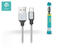 Devia USB - USB Type-C töltő- és adatkábel 1 m-es vezetékkel - Devia Tube for  Type-C USB 2.4A - ezüst/fekete